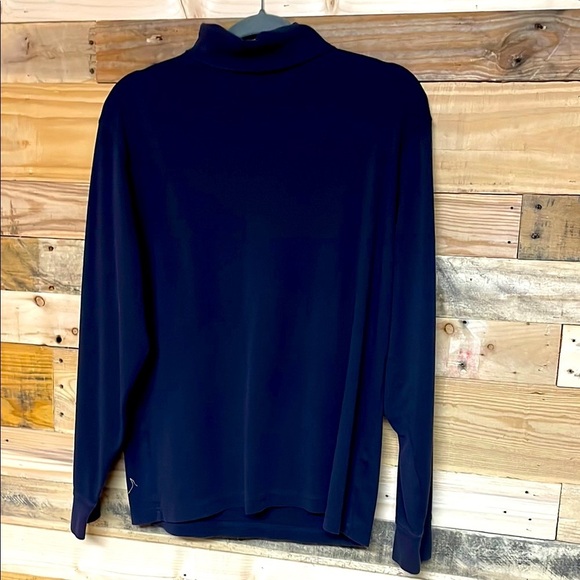 Lands’ End Size Medium Navy Long Sleeve Soft and Stretchy Turtleneck T-Shirt - Picture 1 of 6